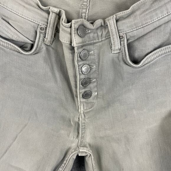 Free People Women's SZ. 26 Gray Cotton Elastane Button Fly Skinny Jeans - Picture 3 of 12